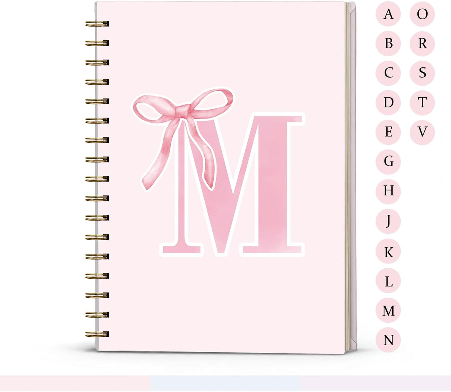 Blue Bow Journal Notebook for Girls,Initial H Journals Personalized Diary Gifts for Teen Girl Kids,Monogrammed Gifts for Women,Trendy Coquette Cute Hardcover Spiral Notebook 5.5 x 8.3 - Colors B