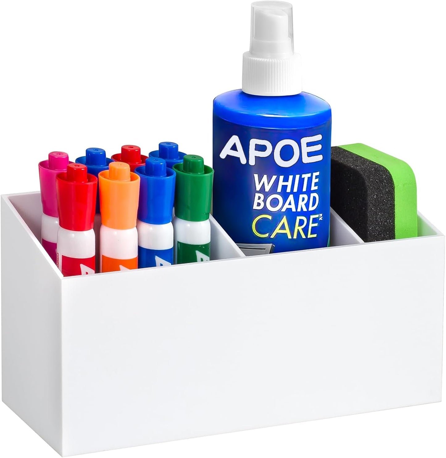 Magnetic Dry Erase Marker Holder, Acrylic Magnet Pen Holder for Whiteboard, Refrigerator, Magnetic Fridge Organizer for Office, Classroom, Whiteboard Maker Holder, Locker Organizer