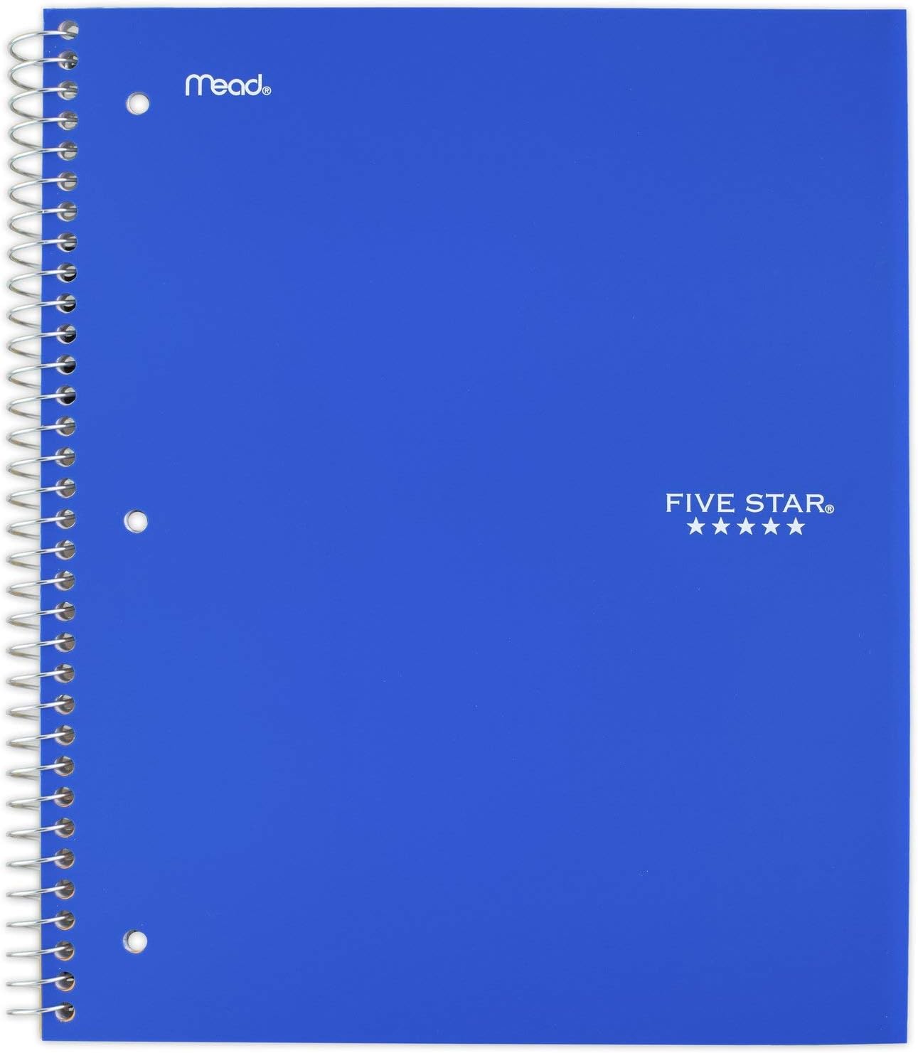 Five Star Spiral Notebook + Study App, 2 Pack, 1 Subject, College Ruled Paper, 100 Sheets, 8-1/2" x 11", Pacific Blue, Fire Red (38452)