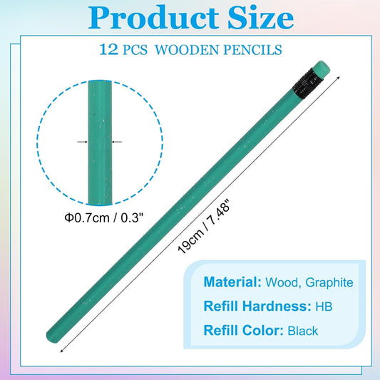 PATIKIL Triangle Wooden Pencils Bulk, 12 Pack HB Graphite Pencils with Eraser for Office Supplies, Engineering Marking Writing Art Drawing Supplies, Purple-Pink