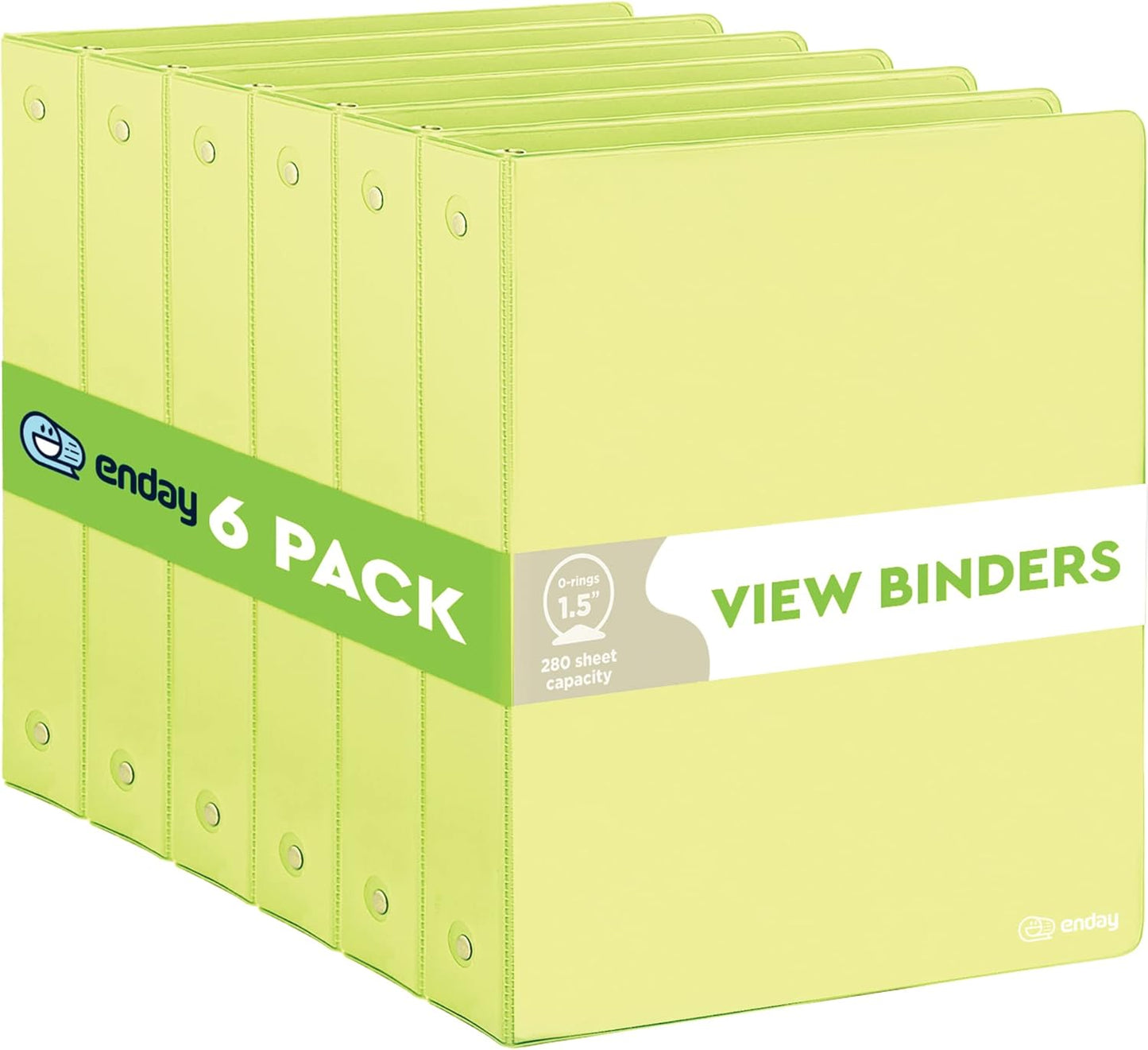 Enday 1 Inch Binder (6 Pack - Grey) 3 Ring Binder 1 inch with Clear View Cover and 2 Inside Pocket - for Letter Size 8.5 x 11'' Paper, Ideal for School Supplies, Office, and Home