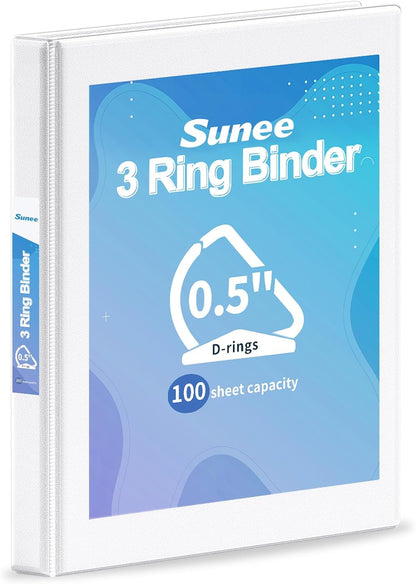 SUNEE 3 Ring Binder 2 Inch, Clear View Binder Three Ring PVC-Free (Fit 8.5x11 Inches) for School or Office Supplies, Light Purple, 1 Pack