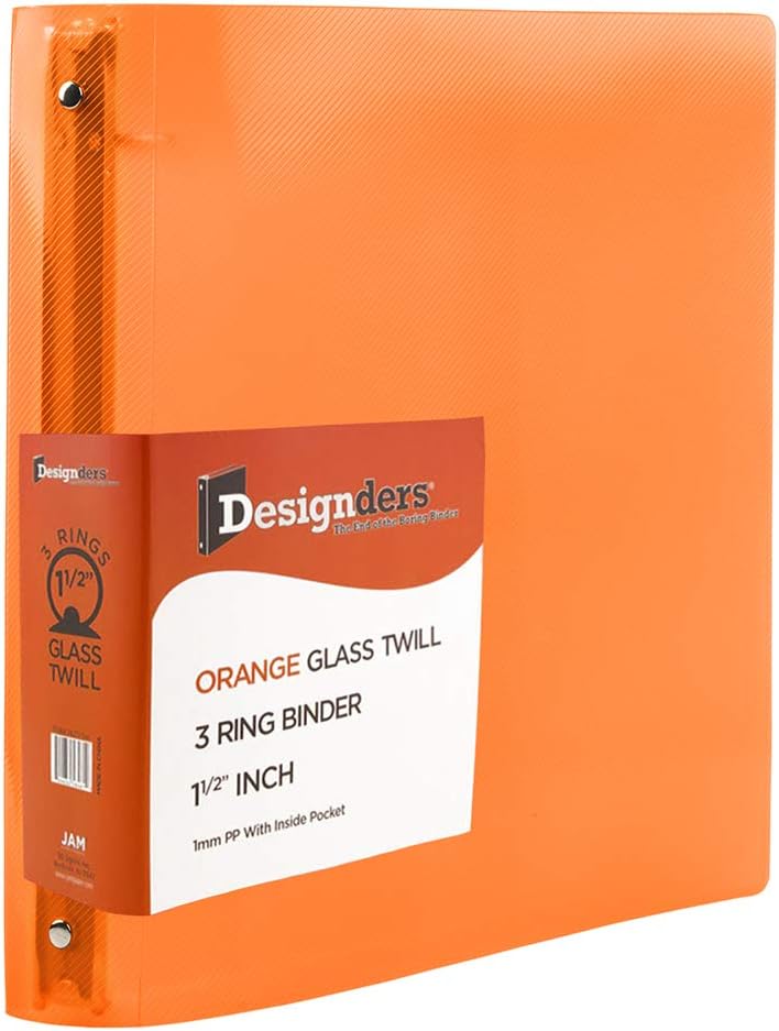 JAM PAPER Plastic 0.75 inch Binder - Clear 3 Ring Binder - Sold Individually