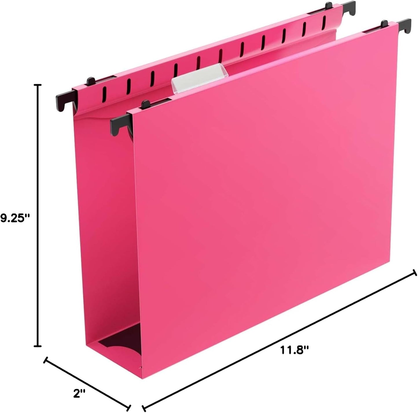 Shutex Extra Capacity Plastic Hanging File Folders,12 Pack Reinforced Hang Folders,Heavy Duty 2 Inch Expansion,Plastic Filing Cabinet Folders,Letter Size,Designed for Bulk Files, Medical Charts,Blue