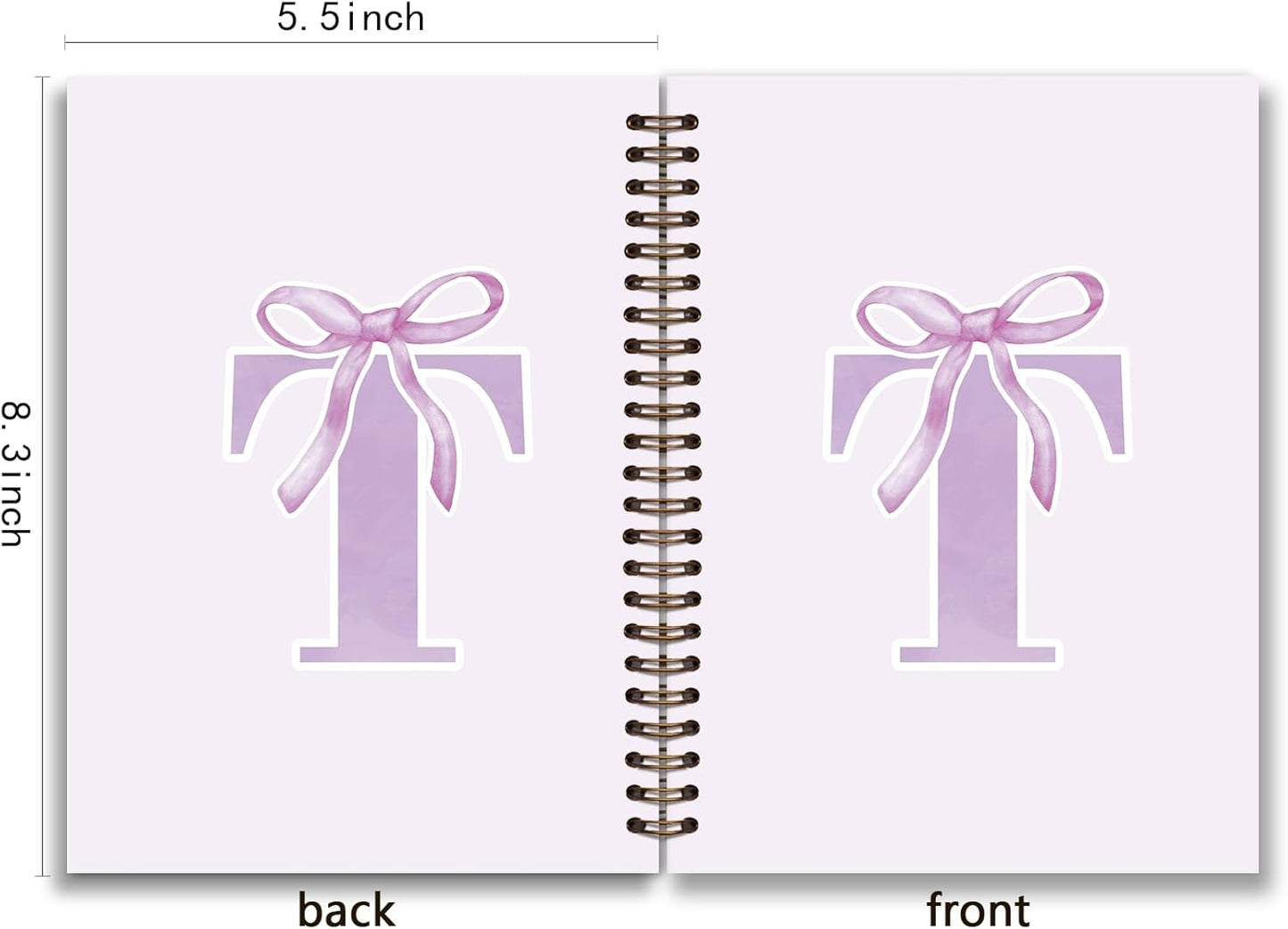 Blue Bow Journal Notebook for Girls,Initial H Journals Personalized Diary Gifts for Teen Girl Kids,Monogrammed Gifts for Women,Trendy Coquette Cute Hardcover Spiral Notebook 5.5 x 8.3 - Colors A
