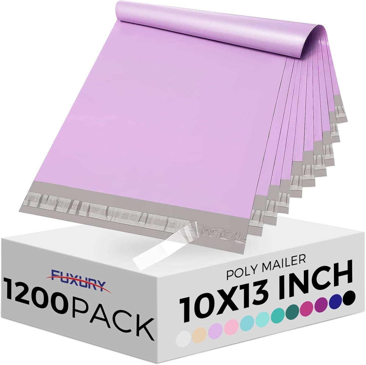 Fuxury Poly Mailers 10x13 Inch 50 Pcs, Waterproof Shipping Bags for Clothing, Strong Adhesive Shipping Envelopes for Small Business Suppliers, Self Seal Mailers Poly Bags Mailing Envelopes Purple