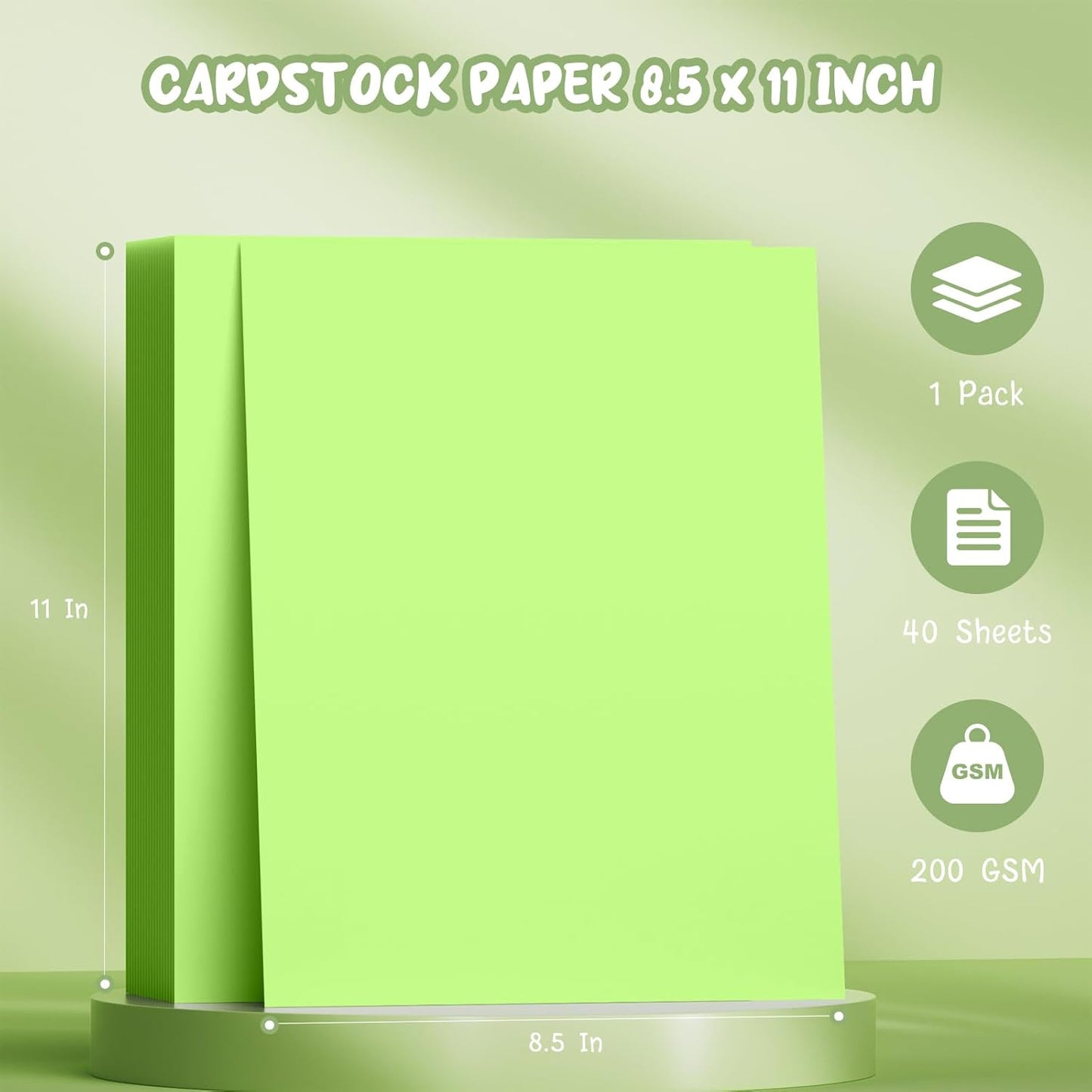 40 Sheets Cream Cardstock Paper 8.5 x 11, Ivory Cardstock Printer Paper 8.5x11, Off White Card Stock Paper 8.5 x 11, 200 GSM Construction Paper for DIY Cards, Greeting Cards, Wedding Invitations
