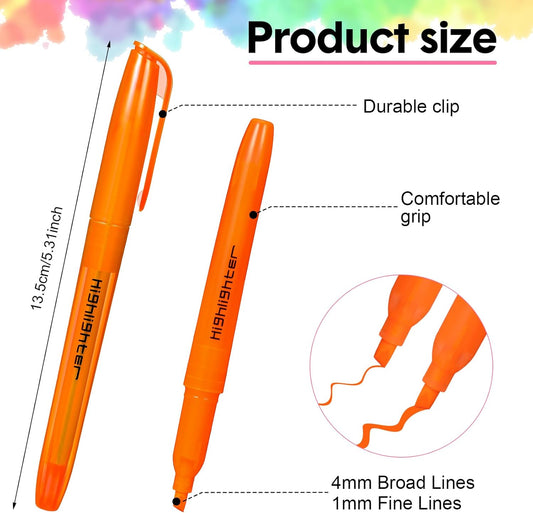 Thenshop 240 Pcs Highlighter Assorted Colors Bulk Fluorescent Highlighter Markers with Chisel Tip No Bleed Colorful Pens for Office Home Must Have Supplies Note Taking & Document Making Supplies