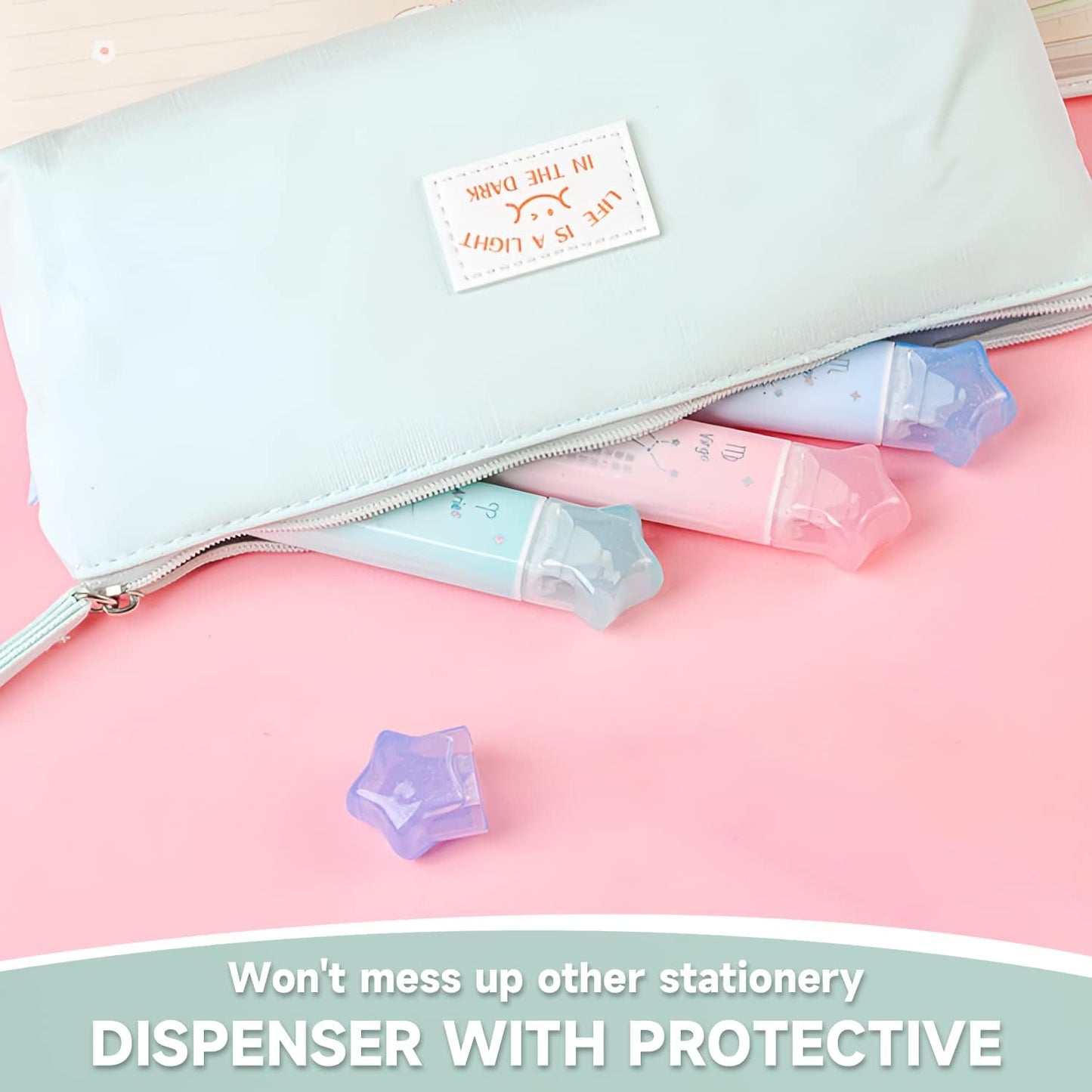 2 in 1 White Correction Tape and Double Sided Tape Roller, Cute Quick Dry Japan White Correction Tape Pen, with Permanent Adhesive Tape Runner,for School Office Instant Correction Supplies