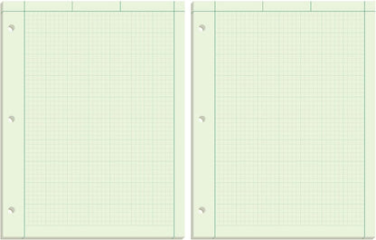 TOPS Engineering Computation Pad, 8-1/2" x 11", Glue Top, 5 x 5 Graph Rule on Back, Green Tint Paper, 3-Hole Punched, 100 Sheets (35500)