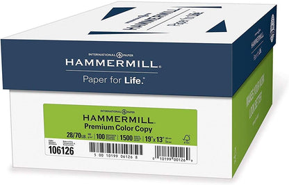 Hammermill Printer Paper, Premium Color 28 lb Copy Paper, 8.5 x 11-5 Ream (2,500 Sheets) - 100 Bright, Made in the USA, 102450C, White