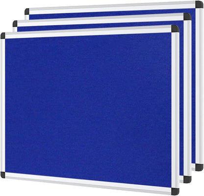 VIZ-PRO Large Fabric Bulletin Board/Foldable Notice Board Felt Gray, 60 X 48 Inches, Silver Aluminium Frame