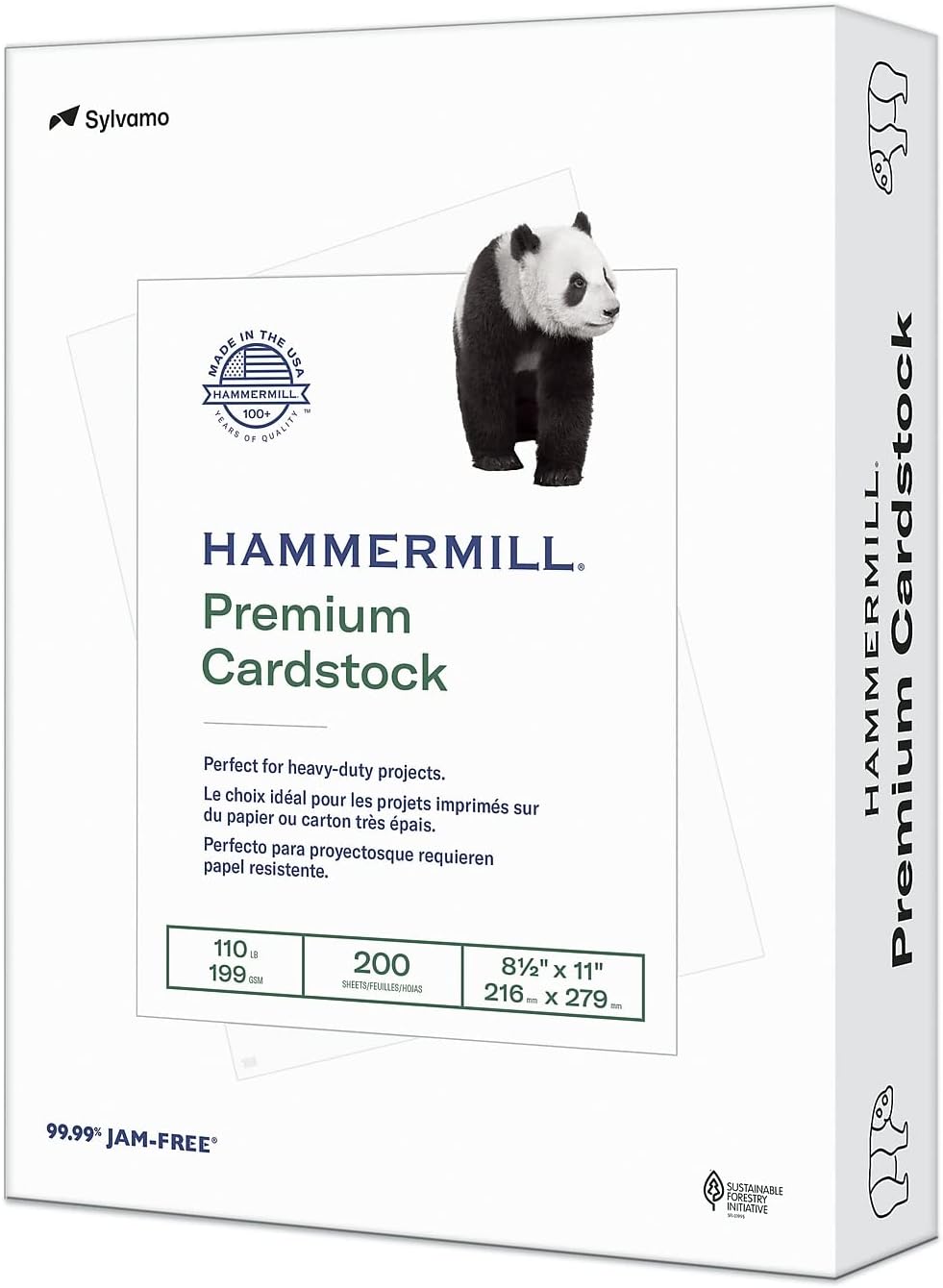 Hammermill White Cardstock, 110 lb, 8.5 x 11 White Cardstock - Thick Card Stock, Made in the USA, 168380C, 3 Pack (600 Sheets)