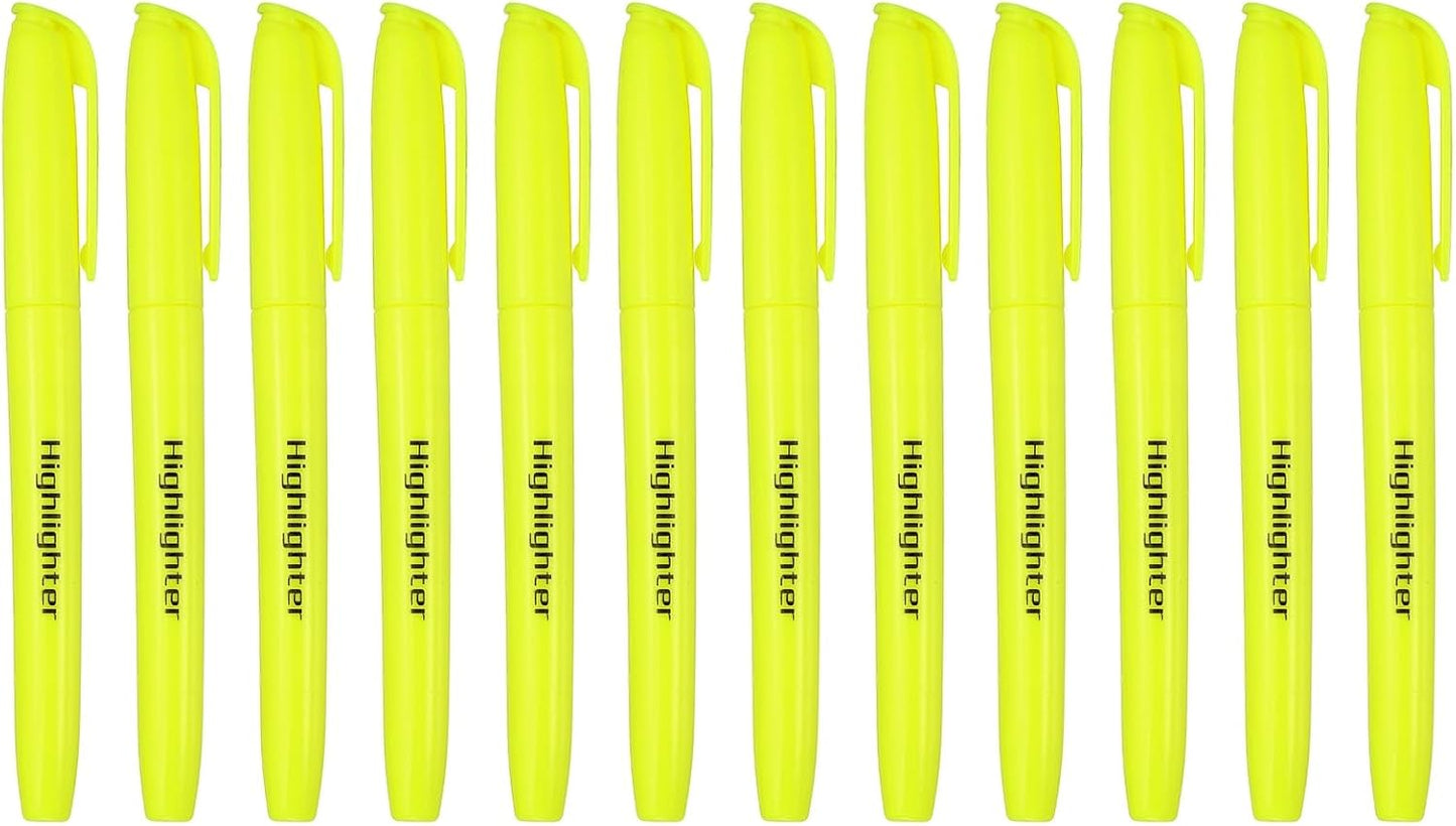PATIKIL Purple Highlighter, 12 Pack High Lighters No Bleeds Highliters Pens Neon Clear View Bright Quick Dry Pocket Marker Pen Sticks Chisel Tip Cute for Books Office Adults Classroom