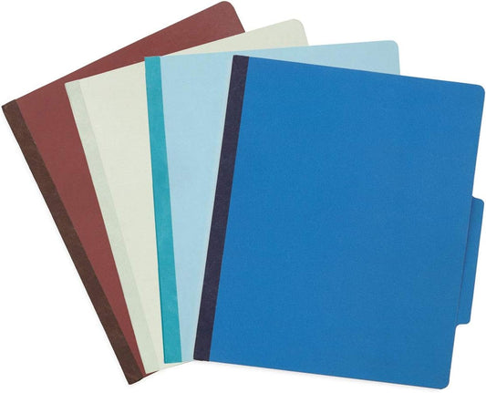 Blue Summit Supplies 12 Pressboard Classification Folders 2 Dividers, Letter Size Office Folders, 2’’ Tyvek Expansions with Fasteners, 6 Part Classification Folder in Assorted Colors, 12 Pack