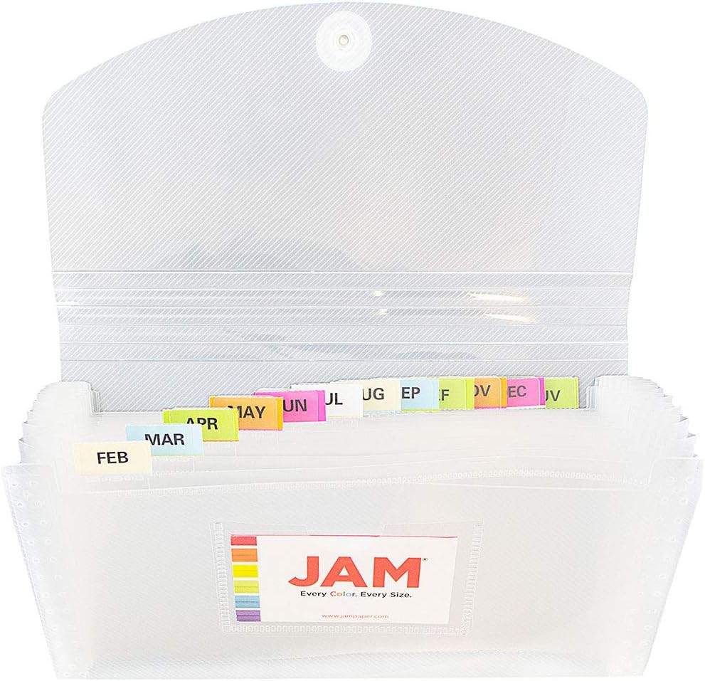 JAM Paper Accordion Folders - 13 Pocket Plastic Expanding File - Legal Size - 10 x 15 - Red - Sold Individually