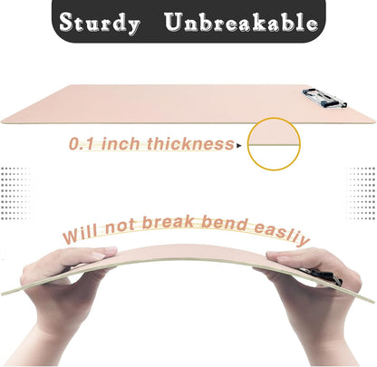 Clipboards 4 Pack Plastic Clipboards Letter Size, Durable Clipboard with Low Profile Metal Clip for Classroom Office Teachers Students Nurses