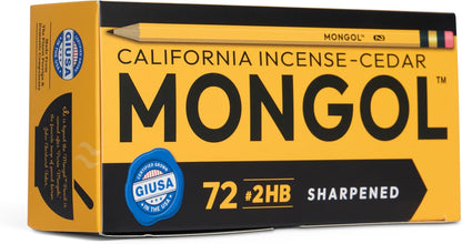 Mongol Classic Incense Cedar #2 Pencil - 12-Pack – Pre-sharpened, European Graphite Core, US Grown Cedar, Smudge Free Eraser – Nontoxic PMA Certified