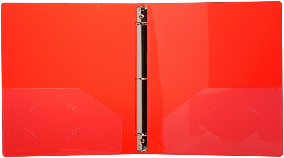 JAM PAPER Plastic 0.75 inch Binder - Clear 3 Ring Binder - Sold Individually