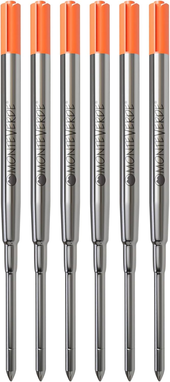Monteverde Soft Roll Ballpoint Pen Refills to Fit Parker-Style Pens, Medium Point, Brown, 2-Pack, Smooth Writing Technology for Parker, Conklin, Schmidt, and More