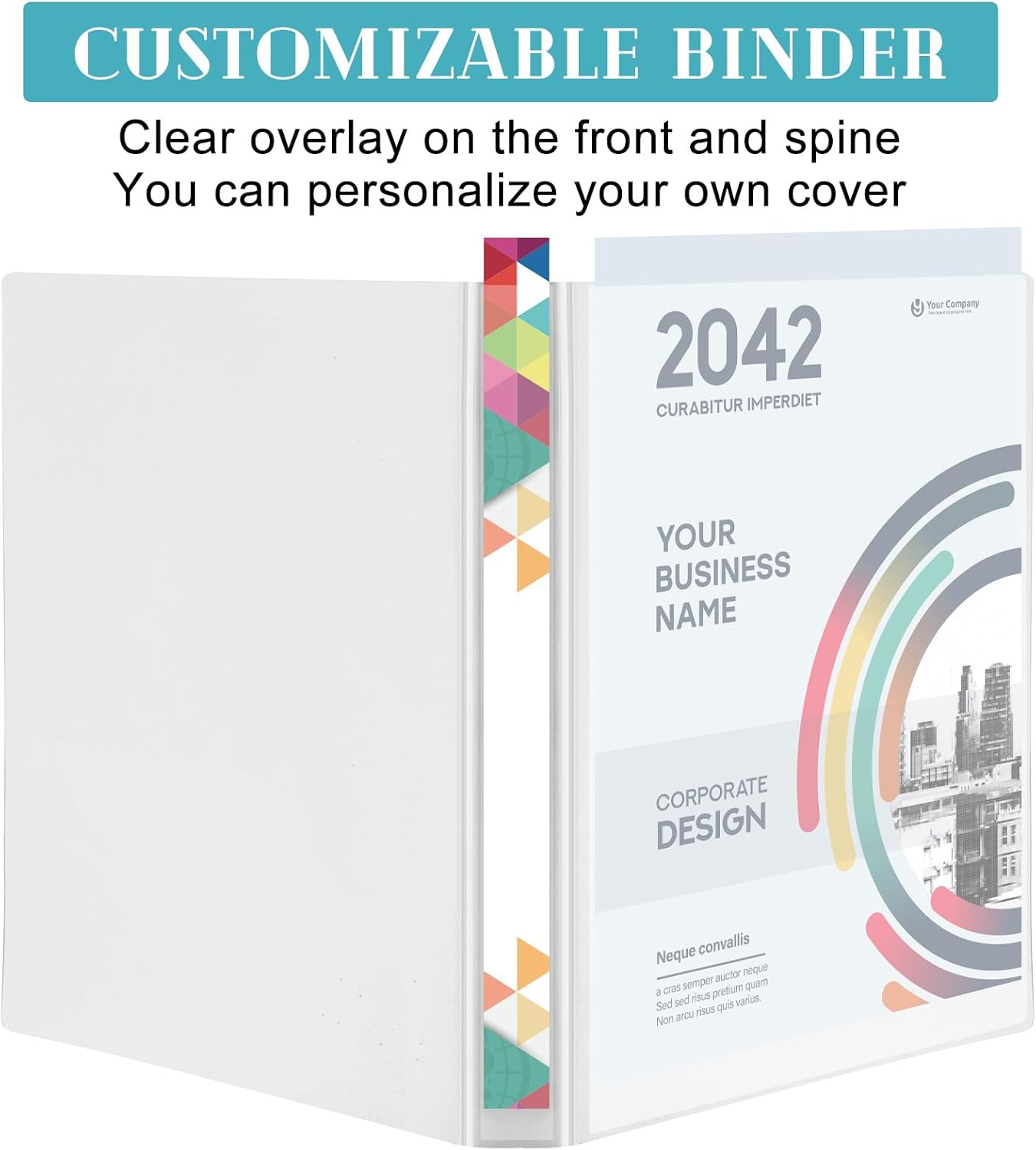 Fulmoon 12 Pcs Economy View 3 Ring Plastic Binder 12.2 x 9.8 Inch Plastic Round Ring Binders with Pockets Notebinder for Meetings for Home, Office, School(White, 1/2 Inch)