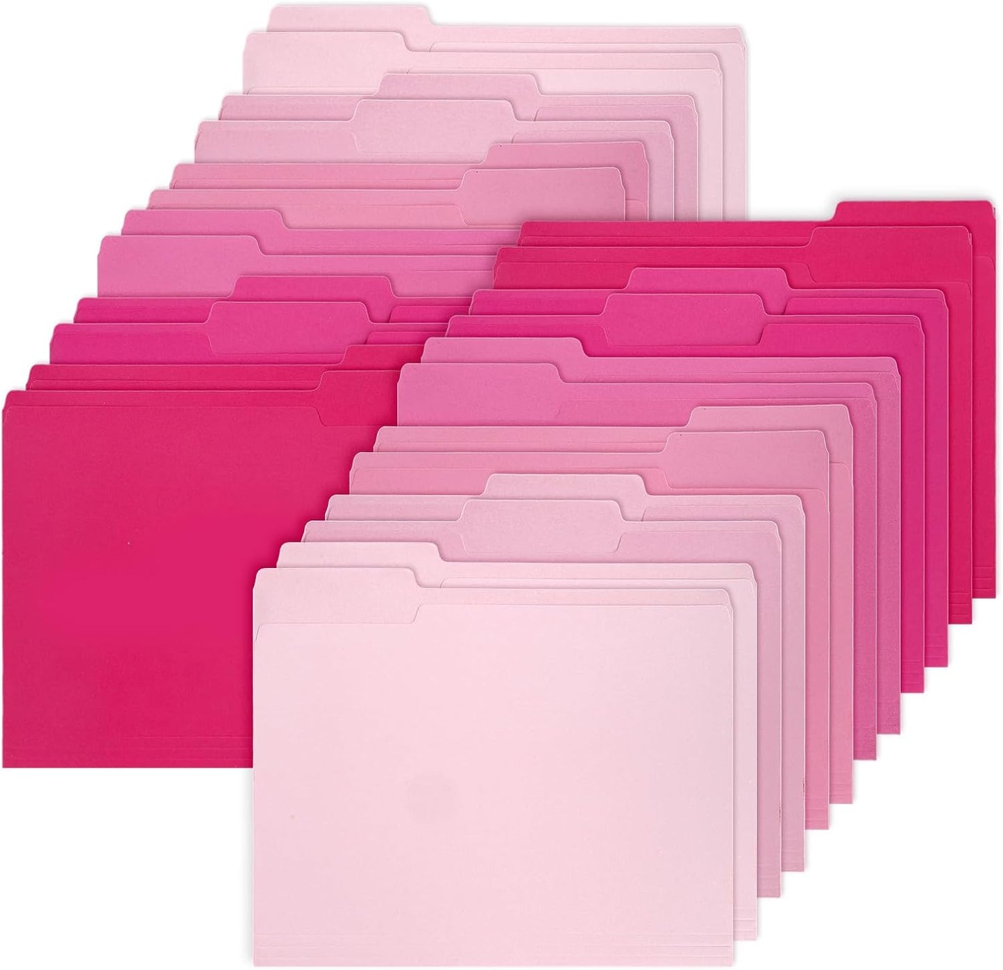 Whaline 24 Pack Dusty Blue File Folders Letter Size 6 Colors Gradient Blue File Pockets with 1/3 Cut Tab for Home Office Classroom Supplies, 8.9 x 11.6 Inch