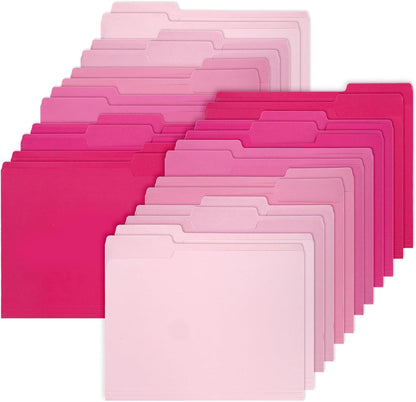 Whaline 24 Pack Dusty Blue File Folders Letter Size 6 Colors Gradient Blue File Pockets with 1/3 Cut Tab for Home Office Classroom Supplies, 8.9 x 11.6 Inch