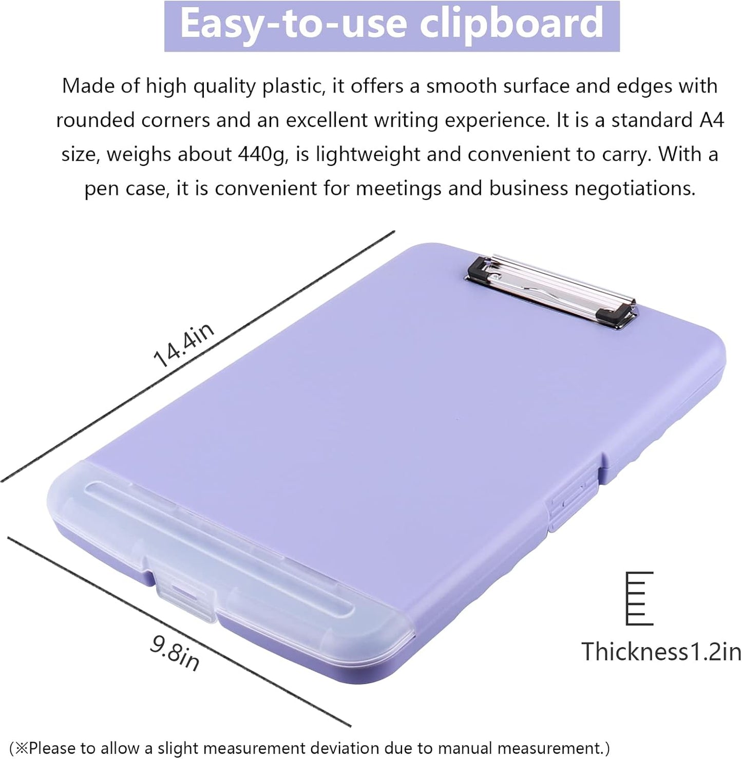 SFLHHDM Purple Clipboard, Clip Boards 8.5x11, Teacher Clipboards with Storage, Plastic Clipboard with Pen Holder, Clipboards Storage for Women Teachers Work, School & Office Supplies