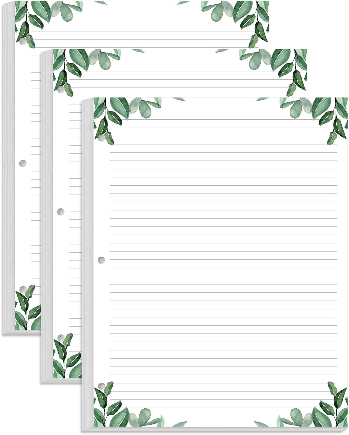 Stationery Lined Paper, Letter Size Unpunched Ruled Filler Paper, 100Sheets/200Pages Loose-Leaf Line, 100gsm, 8.5'' x 11'', Leaf