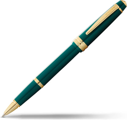 Cross Bailey Light Polished Blue Resin Rollerball Pen - Professional Pen for Effortless Writing - Journaling, Note-Taking & More - Black Ink - Easy Handling - Includes Gift Box