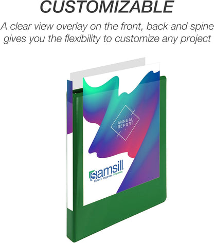 Samsill 1.5 Inch 3 Ring Binders, Economy Round Ring, Clear View Cover, 325 Sheet Capacity - for School, Home, Office - White, 4 Pack