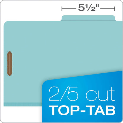 Pendaflex Classification Folders, Standard, 3 Dividers, Embedded Fasteners, 2/5 Cut Tab, Blue, Legal Size, 10/BX (29094)
