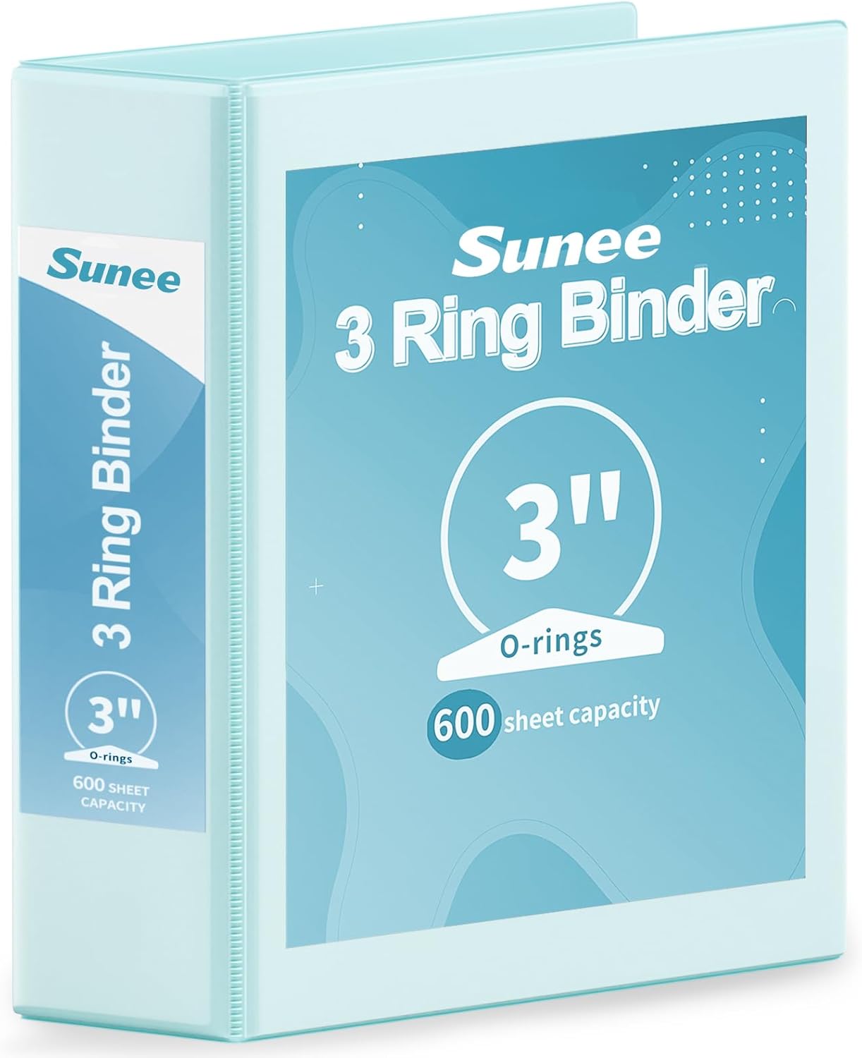 SUNEE 3 Ring Binder 3 Inch 1 Pack, Clear View Binder Three Ring PVC-Free (Fit 8.5x11 Inches) for School or Office Supplies, Pink