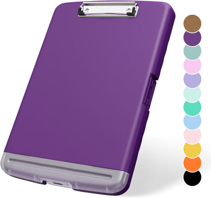 Plastic Clipboard with Storage, 8.5 x 11 Storage Organization Box Side-Opening, Heavy Duty Clip Board with Pen Holder and Paper Folder for Nurses, Teachers, Office & School Supply, Orange