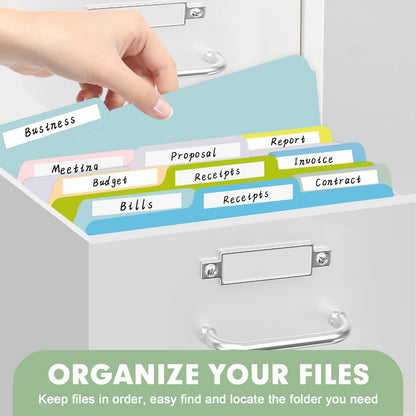 RAZCC File Folders, 100-Pack, 1/3 Cut, Letter Size, Yellow, Great for Organizing and Easy File Storage