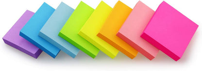 Sticky Notes 2x2 inch Bright Colors Self-Stick Pads 24 Pads/Pack 60 Sheets/Pad Total 1440 Sheets