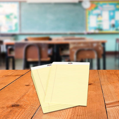 School Smart Legal Pad, 8-1/2 x 11-3/4 Inches, Canary, 50 Sheets, Pack of 12
