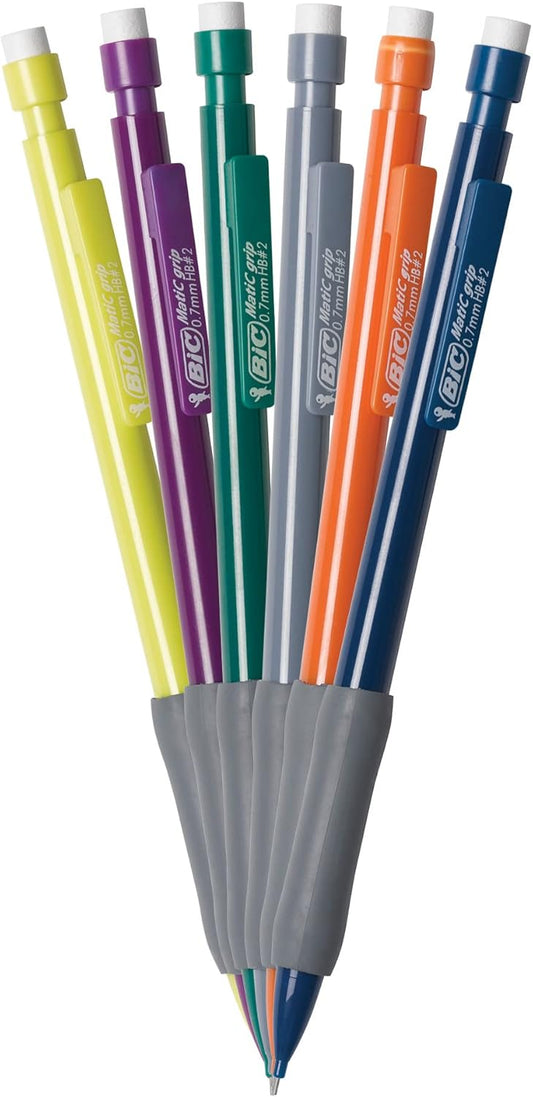 BIC Xtra Comfort Mechanical Pencils with Erasers, Fine Point (0.5mm), 6-Count Pack Mechanical Drafting Pencil Set