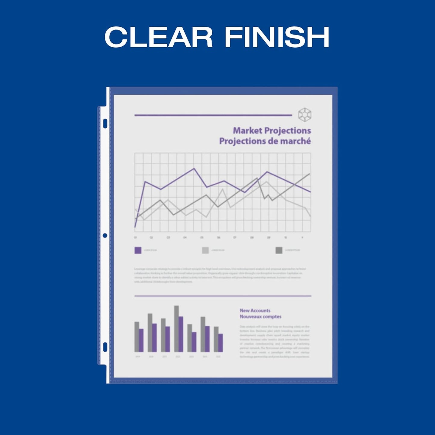 Oxford Sheet Protectors, Clear Finish, Top Load, Letter Size Plastic Sleeves, Reinforced 3 Hole Punch for Binders, Sheets for 3 Ring Binder, 100 per Box (33267)