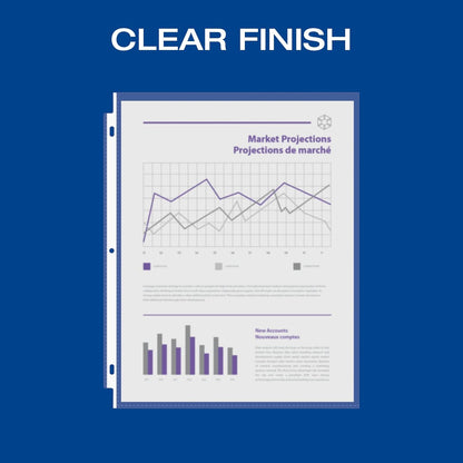 Oxford Sheet Protectors, Clear Finish, Top Load, Letter Size Plastic Sleeves, Reinforced 3 Hole Punch for Binders, Sheets for 3 Ring Binder, 100 per Box (33267)