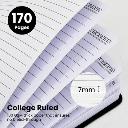 Nextnoid Lined Spiral Notebook Journal For Women & Men - A5(5.8" x 8.3") 170 Pages, Hardcover Notebooks for Work & Note Taking, College Ruled Journals for Writing - Grey