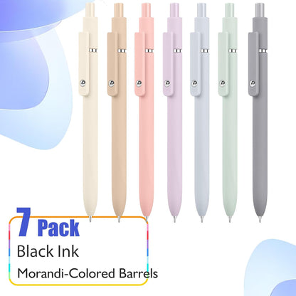 Vanhench 7Pcs 0.5 mm Black Ink Gel Pens Fine Point Smooth Writing Quick Dry Pen for Nurses Teacher Journaling Note Office Desk School Gift, Nice Cute Multifunction Writing Pens with Fidget Stress Ball