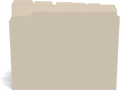 Staples File Folders, Letter Size, 1/5‑Cut Tabs, Manila, Durable Paper Stock, 200/Carton