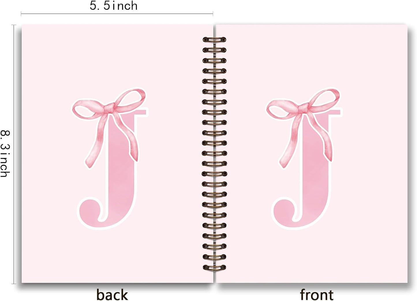 Blue Bow Journal Notebook for Girls,Initial H Journals Personalized Diary Gifts for Teen Girl Kids,Monogrammed Gifts for Women,Trendy Coquette Cute Hardcover Spiral Notebook 5.5 x 8.3 - Colors A