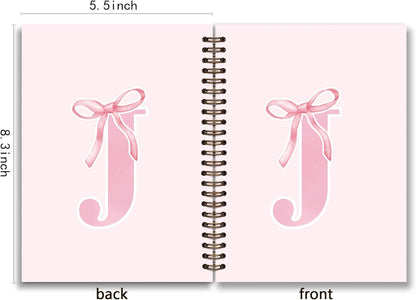 Blue Bow Journal Notebook for Girls,Initial H Journals Personalized Diary Gifts for Teen Girl Kids,Monogrammed Gifts for Women,Trendy Coquette Cute Hardcover Spiral Notebook 5.5 x 8.3 - Colors A