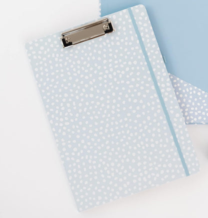 Steel Mill & Co Cute Clipboard Folio with Refillable Lined Notepad and Interior Storage Pocket, Floral Padfolio for Work, Garden Blooms Cream