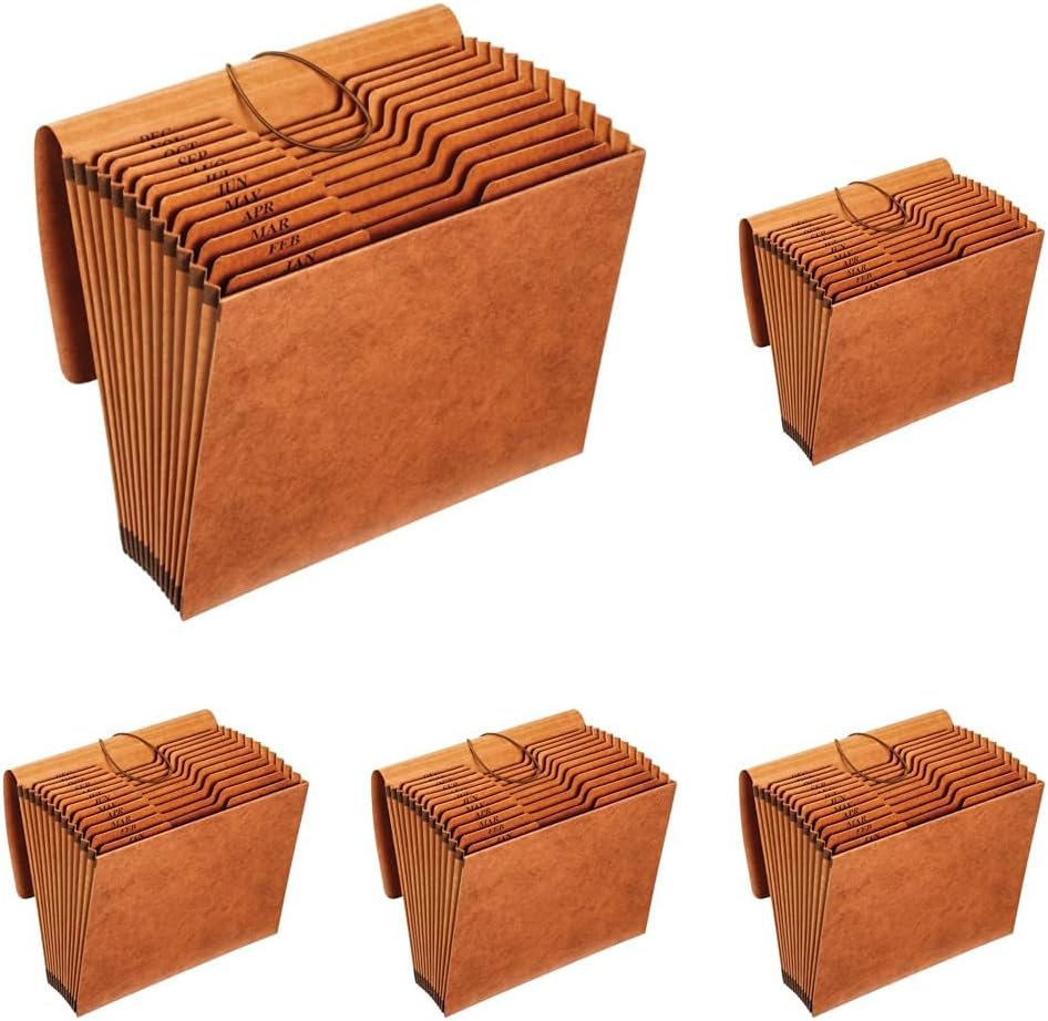 Pendaflex Heavy Duty Expanding File with Flap, Document Organizer for School, Home and Office, Portable File Organization, 12 Monthly Pockets, 1/3 Cut Tabs, Brown, Letter Size (R117MLHD)