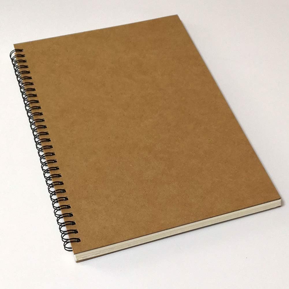 YUREE B5 Spiral Notebook Lined, Spiral Ruled Journal with Hard Kraft Cover, 70 Sheets (140 Pages), 10.3" x 7.2", 3-Pack, Blue