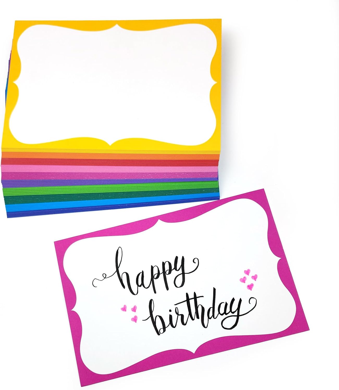 PPAPPAPPIYO index card 4x6 Decorative Border Vellum paper (Set of 50) 260gsm (4X6, design01)