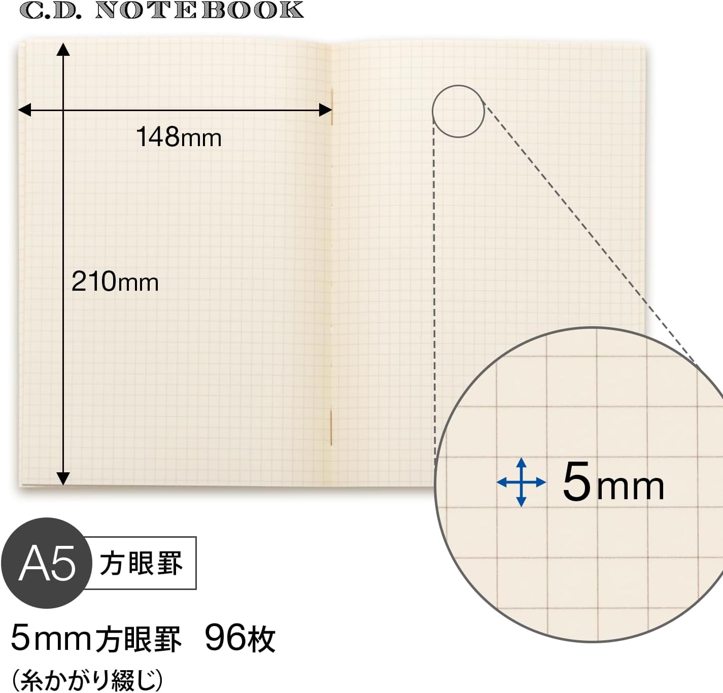 Apica Premium CD Notebook, Plain, A5 CDC90W